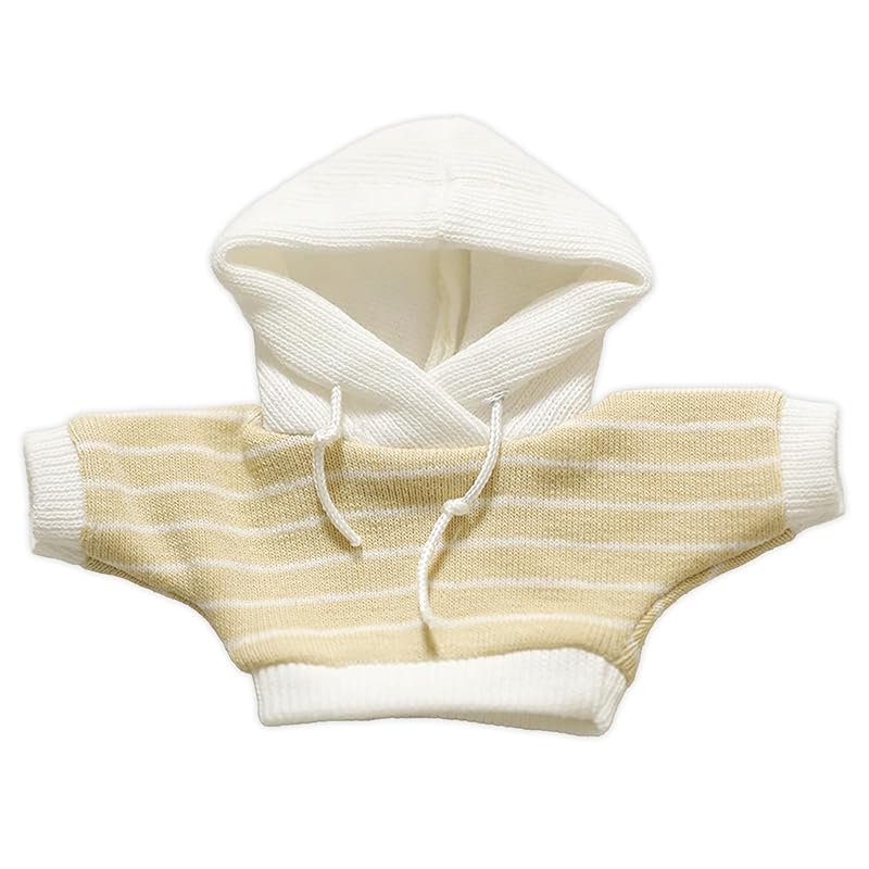 

Two-tone hoodie for 10cm plush dolls, striped yellow. Plush doll clothes, costume, accessory, fan activity, otaku activity, doll, mascot, K-pop doll,