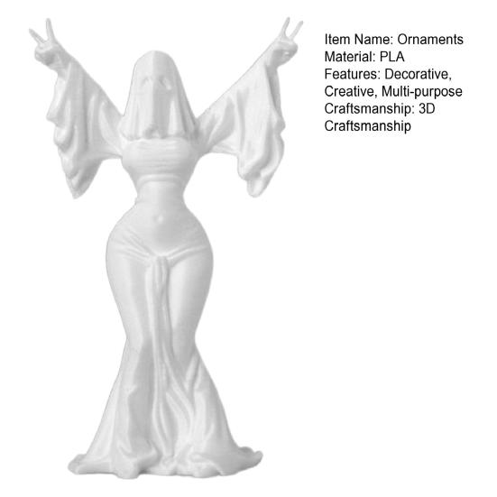 3D Printed Ghost Woman Sculpture Spirit Statue for Modern Home Decor Minimalist Spooky