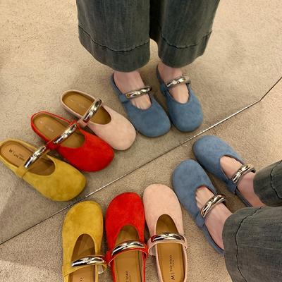 Damen Halbslipper 2025 Sommer Neue BaoTou Einzelne Schuhe Designer Eckige Zehen Pantoletten Slipper Flache Slipper für Damen Mary Jane Schuhe
