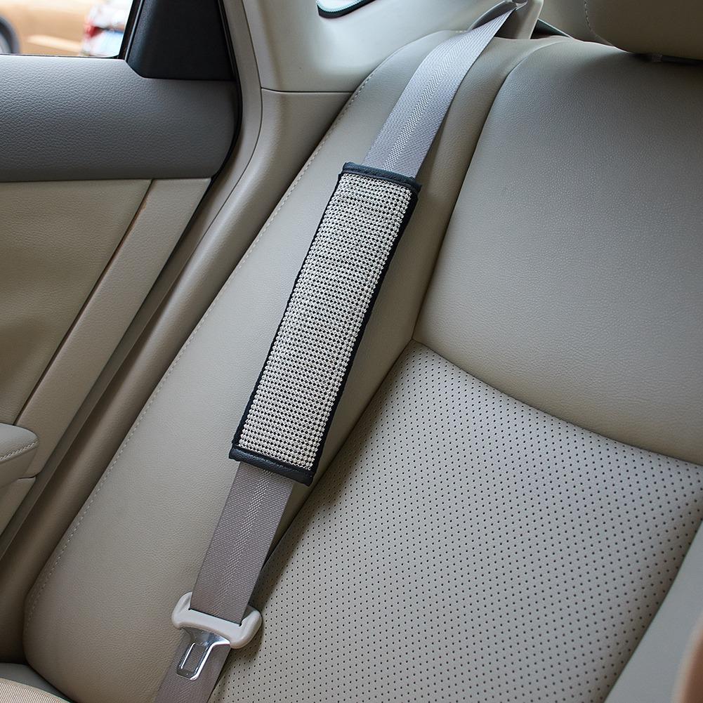2pcs Bling Rhinestones Crystal Crown Decor Car Seat Belt Covers Set Accessories Seatbelt Strap Shoulder Pads for Woman Man