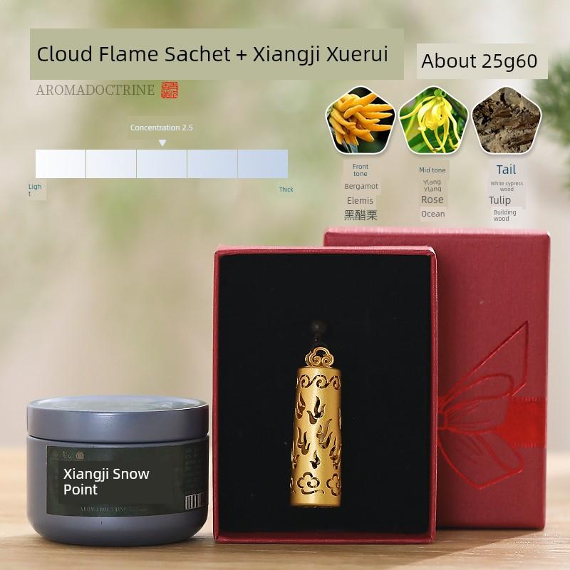 Chinese Ancient Style Xiangwan Pendant Cut Out Aromatherapy Ball Portable Wear Perfume Bag Brass Gold-Plated Necklace Mid-Autumn Festival Gift