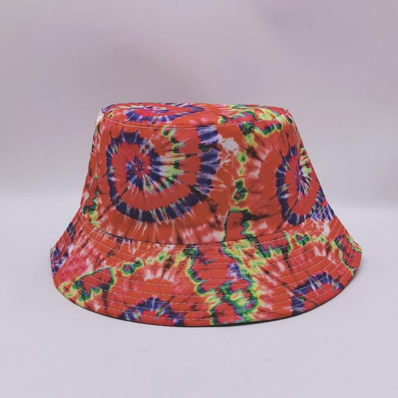 European and American New Printed Retro Double-sided Bucket Hat Travel Travel Men and Women Summer Sunscreen Tie-dye Casual Basin Hat Spot