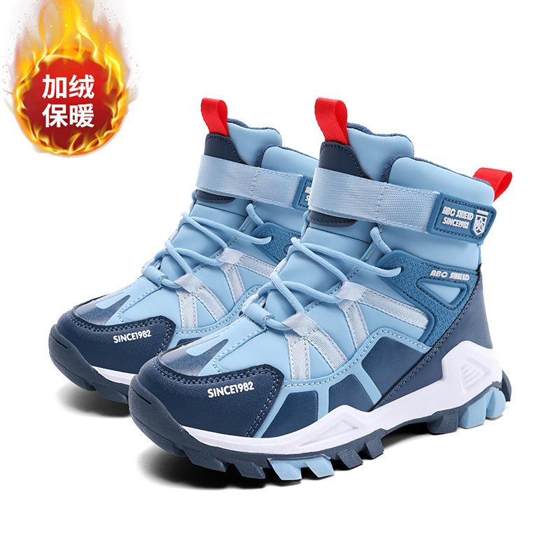 Children's outdoor snow boots 2025 winter boys fashion personality large cotton thermal shoes girls high-top casual shoes