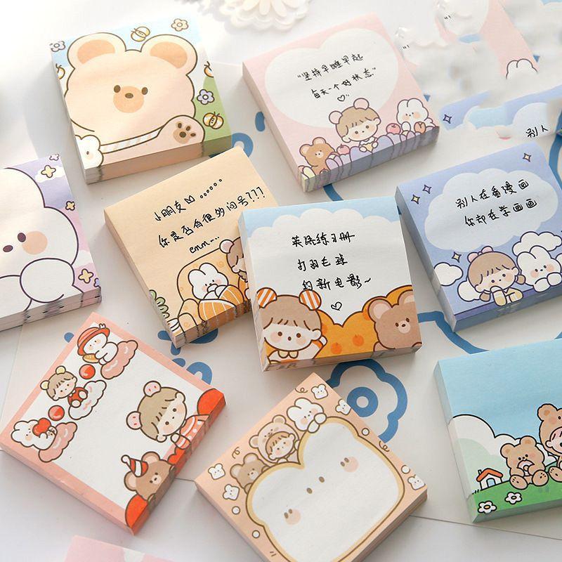 Memo 100sheets Sticky Pad Message Notes Decorative Notepad Supplies Stationery