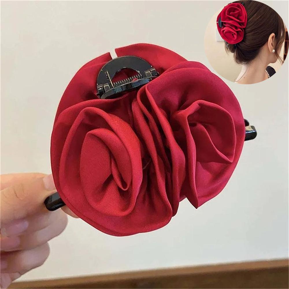 French Rose Hair Claw Clips Temperament Elegant Hairpin Women and Girls Princess Headdress Fashion Grab Clip Female Hair Accesso