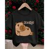 Cute Kawaii Capybara Crew Neck T Shirt Summer 3-14Y Boys Girls Fashion Street Hot Cartoon Casual Children