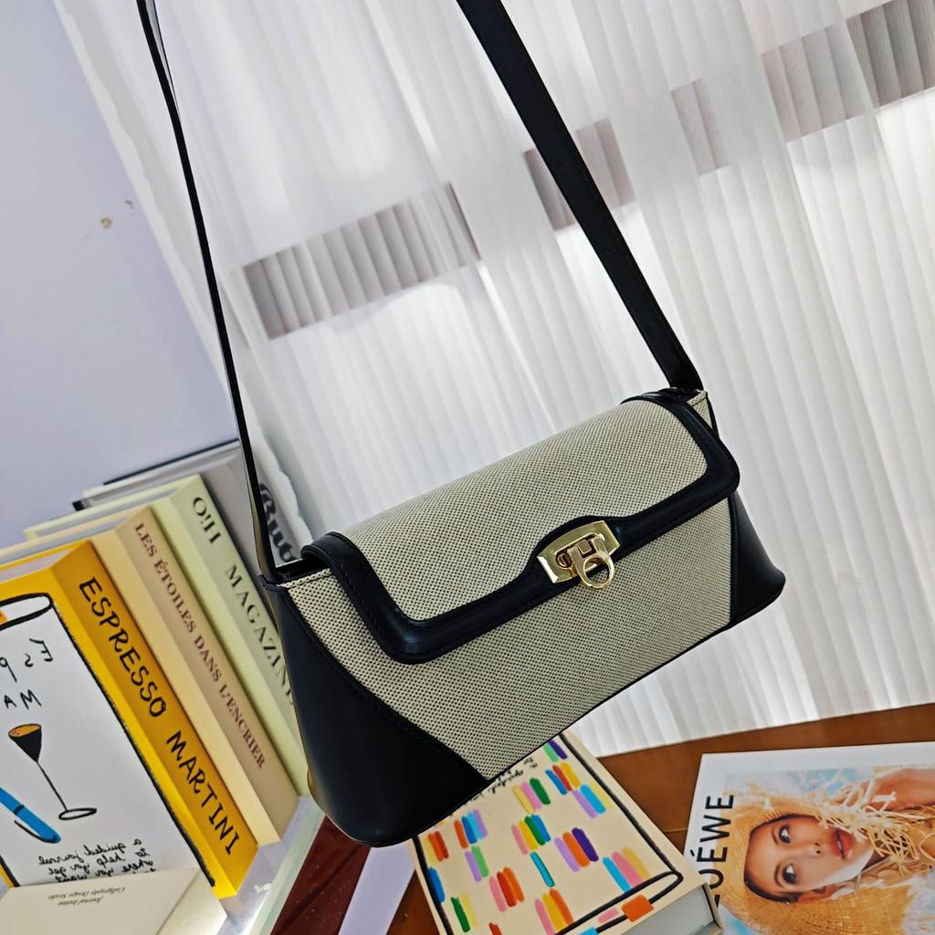 Bag Women'S Versatile French Retro Shoulder Crossbody Bag Light Luxury Niche French Underarm Bag French Stick Bag