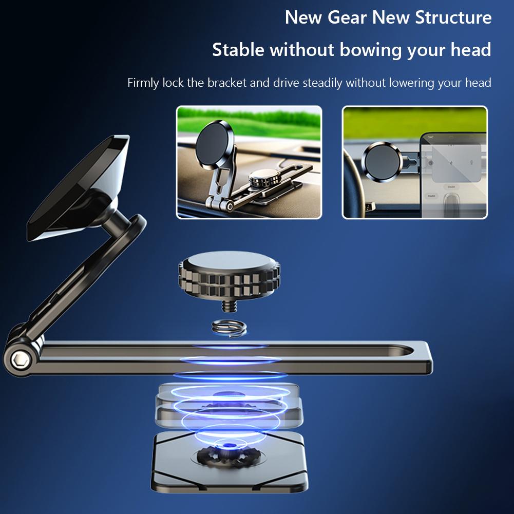 Foldable Magnetic Car Phone Bracket Slide Rail Adjustable Mobile Phone Mount Stand Telescopic Suspension for Tesla Model 3 X Y S