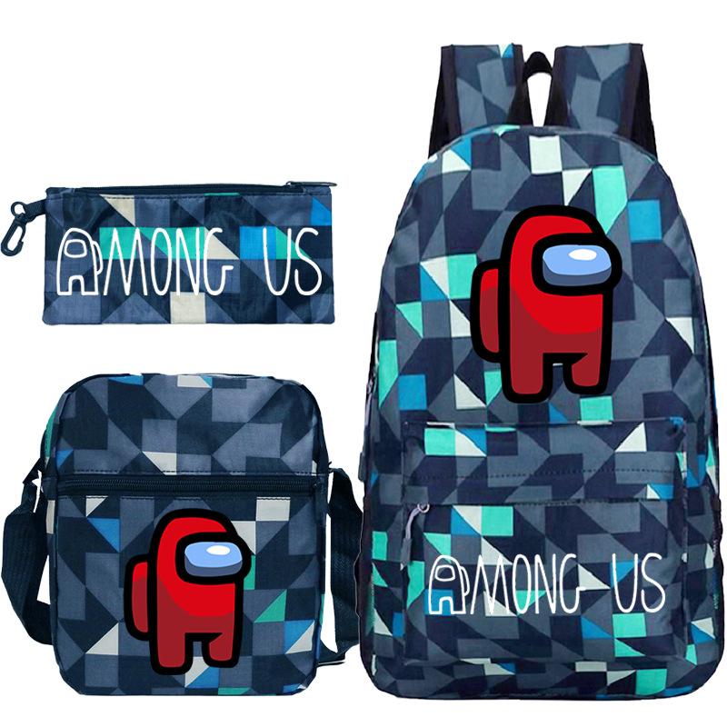 Game Merchandise Printed Schoolbag Three-Piece Backpack Set