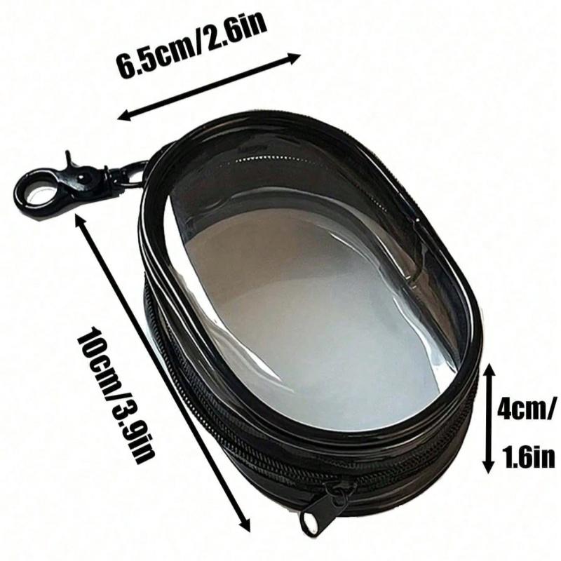 1pc Portable Mini Transparent Zipper Storage Bag, Compact Multifunctional Storage Bag, Headphone and Charger Case with Keychain