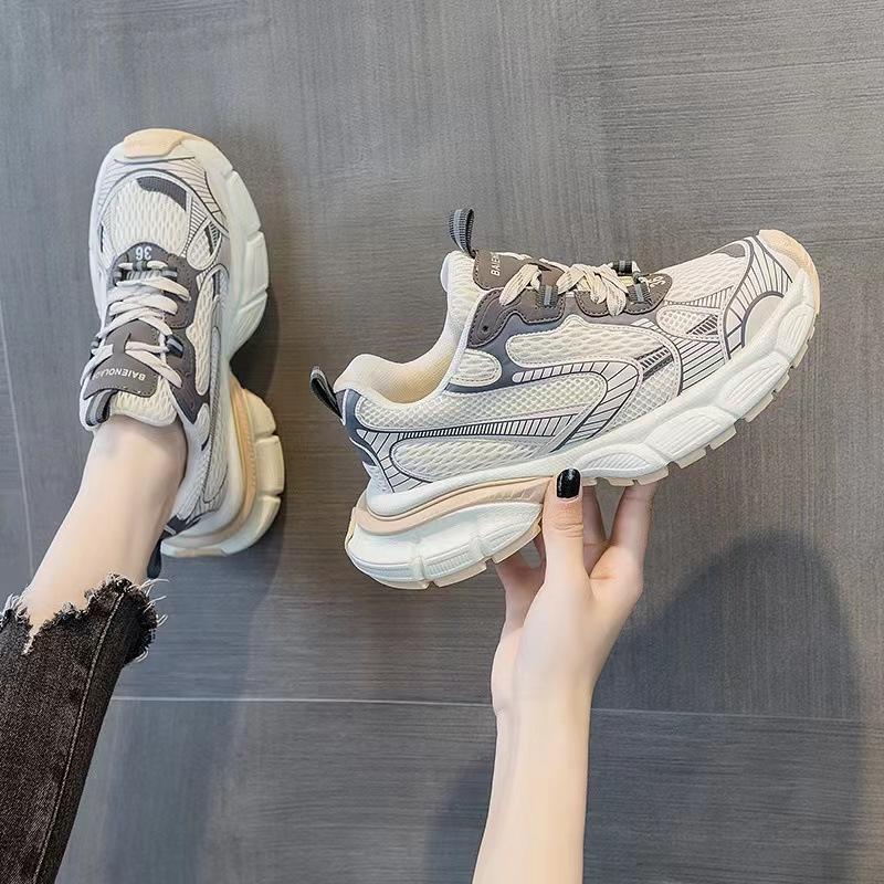 2024 Women Shoes Sneakers Leisure Womens Shoes Fashion All-match Breathable Platform Shoes Shallow Mouth Lace-up Autumntime