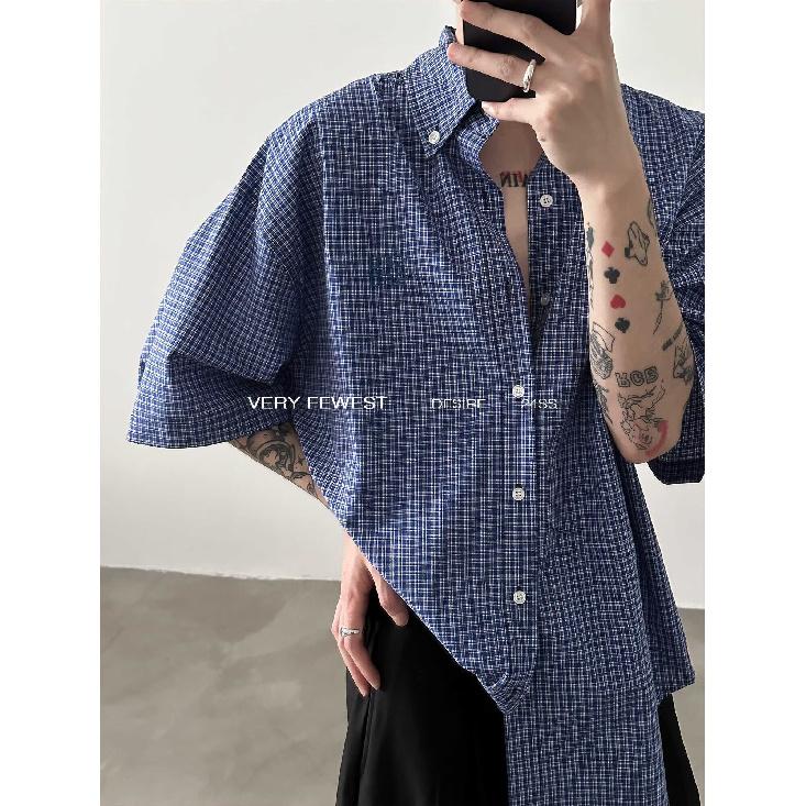 2024 Letter Langarmhemd Japanischer Hong Kong Stil Ins Loose Shirt Herren Sommertrend Vielseitige Freizeitjacke