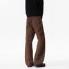 Brown cleanfit wide-leg jeans men's American high street vibe tooling pants slim straight trousers