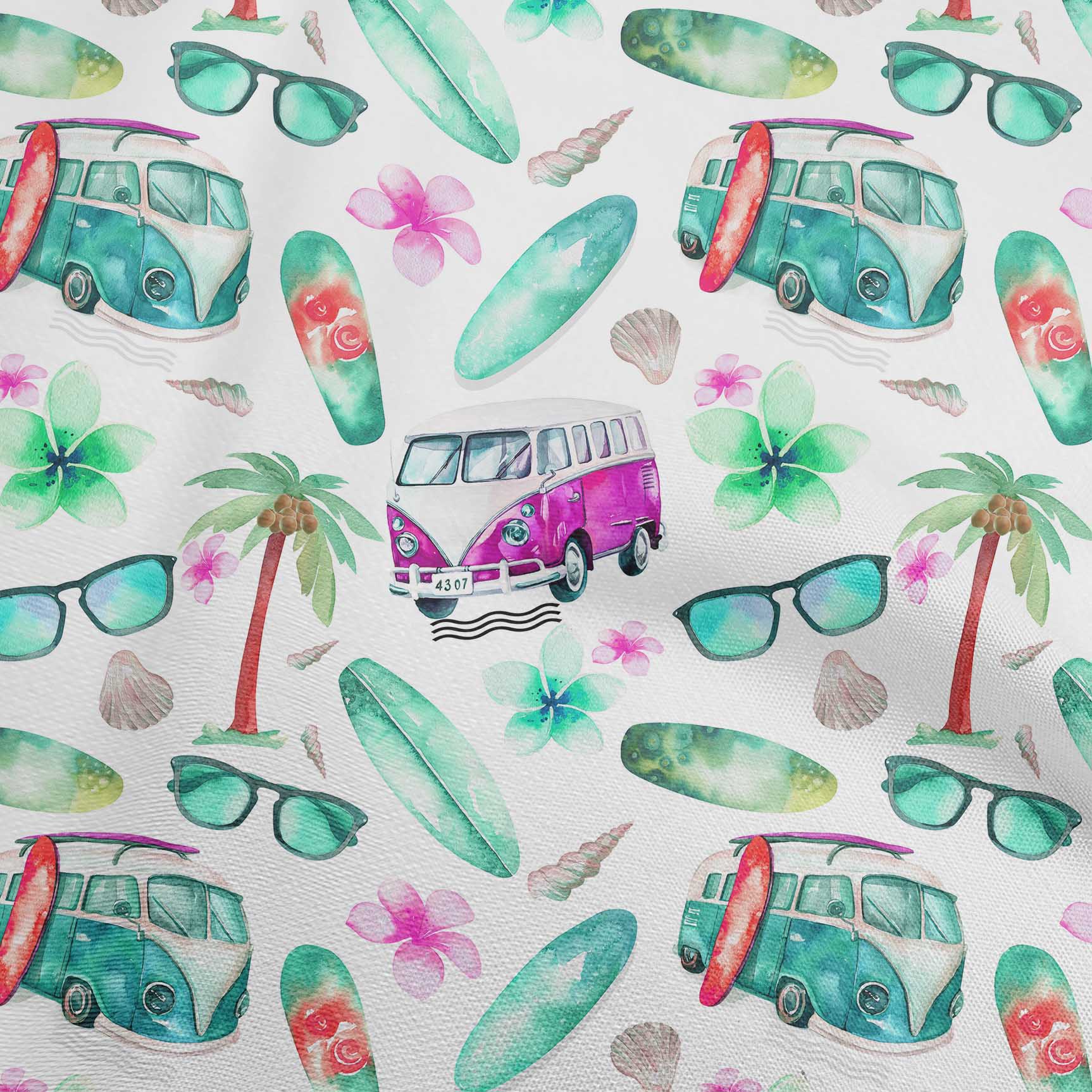 

OneOone Cotton Flex Brown Fabric Тропічні Гаваї Швейні матеріали Тканина з принтом у дворі 40 дюймів 42 Inch Wide - Viscose Chiffon кольору морської хвилі