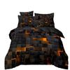 Red Glowing Bedding Set,Abstract King Duvet Cover Honeycomb Quilt Cover For Teens Adults Geometry Hexagon Bed Set