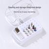 Compact Nail Drill Bit Storage and Cleaning Box with Brush