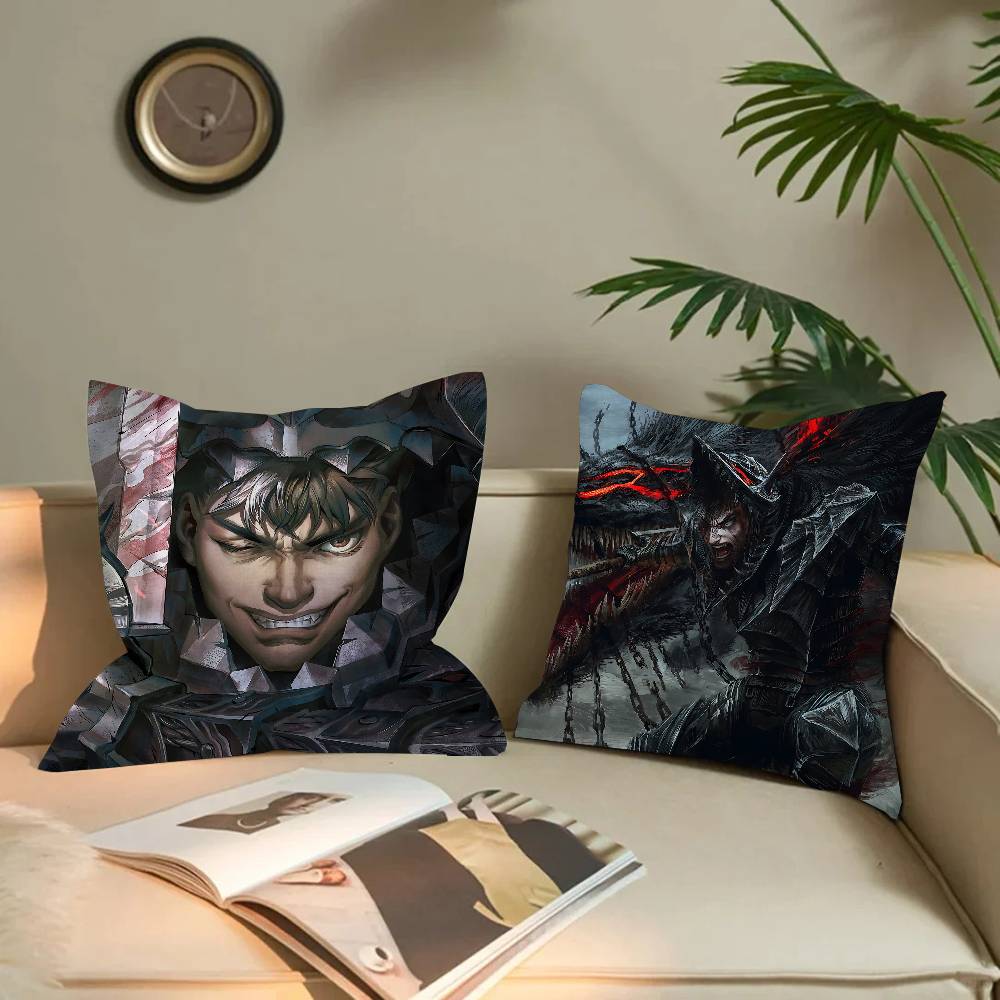 Berserk Guts Hot Anime Cushion Cover Inches Farmhouse Decor Home Throw Pillow Covers For Couch Decorations