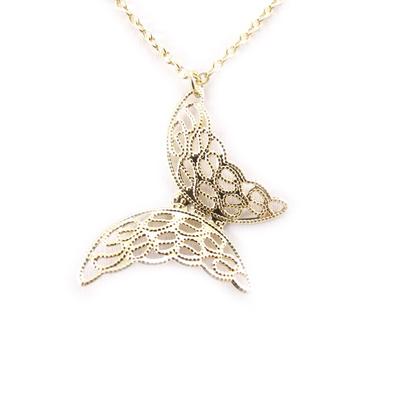 [J8276] - Χρυσό δημιουργικό κολιέ 'Πεταλούδα'