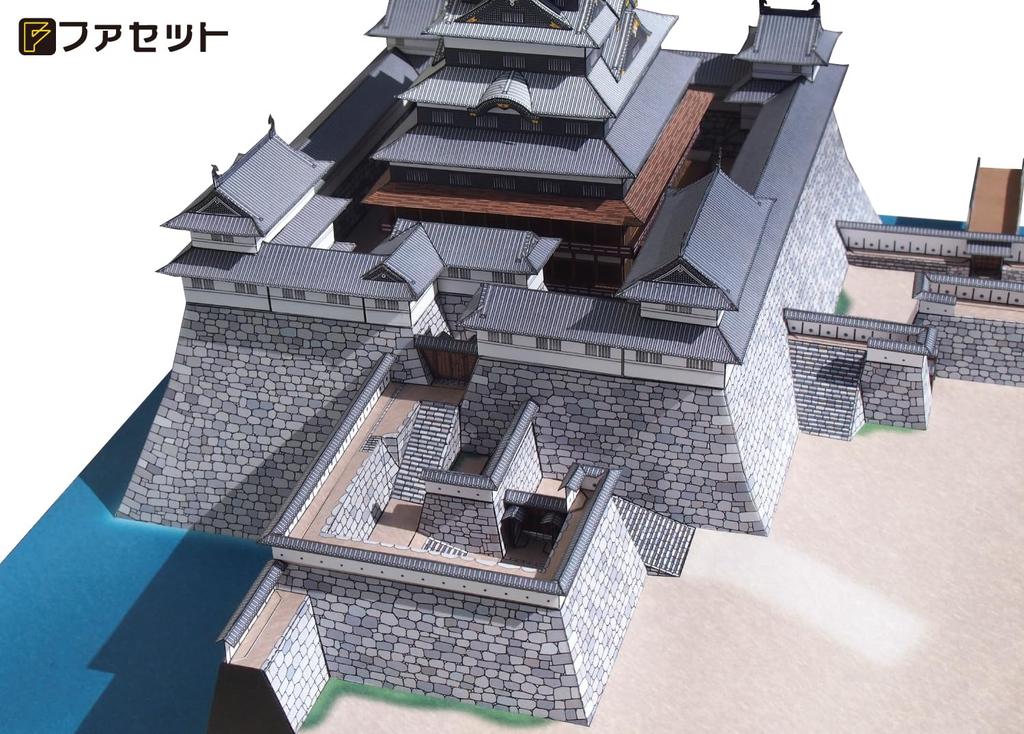Paper Craft Japanese Castle Series Reconstruction of Sunpu Castle [Facet] 1/300