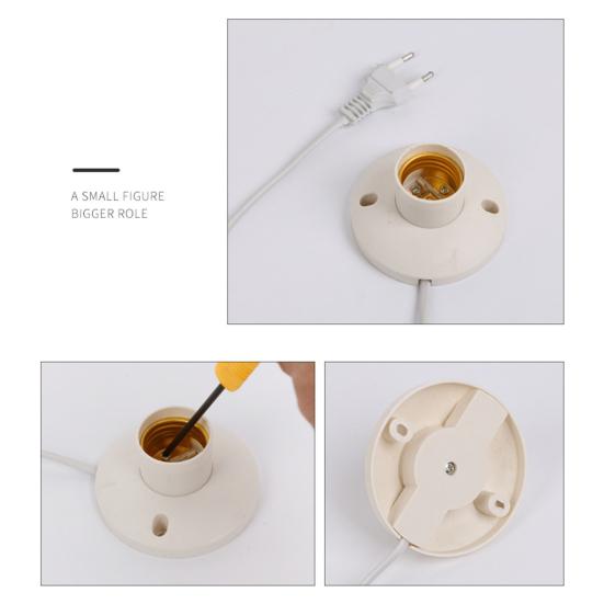 E27 Lampenfassung mit EU-Steckern & Kabel Schwer entflammbare Lampenfassung für Heimbeleuchtung Schraubbirnenfassung Sockel DIY Leuchtenersatzteil