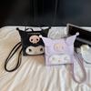 Kuromi Cute Girl Backpack Pu Material With Zipper Closure For Daily Use