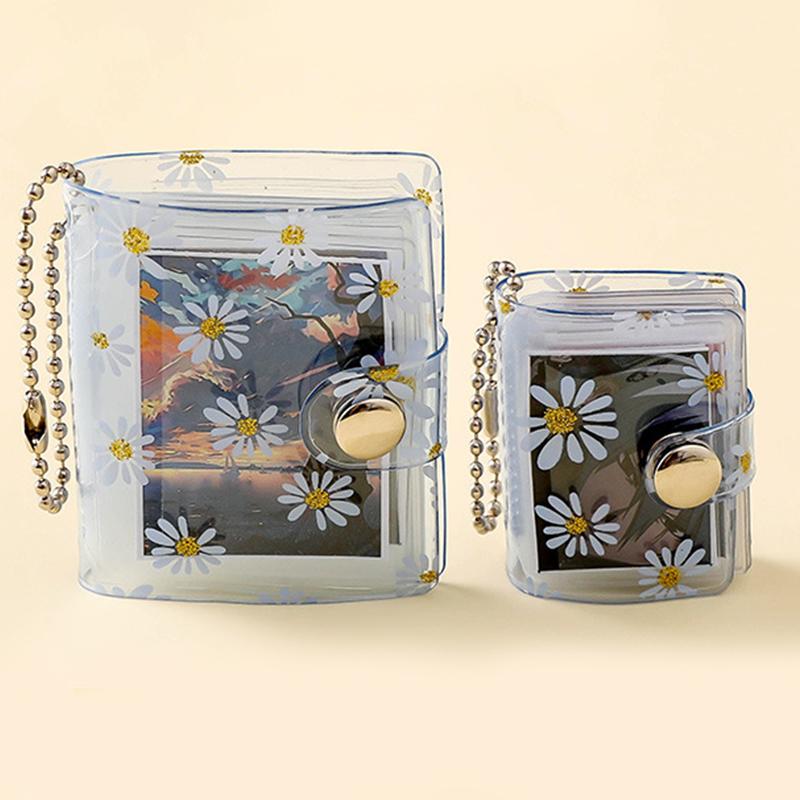 1/2 inch 20 Pockets Small Photo Album Keychain Mini Photos Collect Book Hanging Chain Card Holder Instax Card Photocard Holder