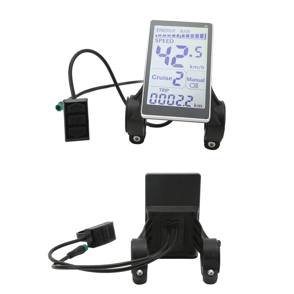 Electric Bike LCD Meter 5 Pin 24V 36V 48V 60V Universal E Scooter M5 LCD Panel Screen for 31.8 22.2mm Electric Bikes