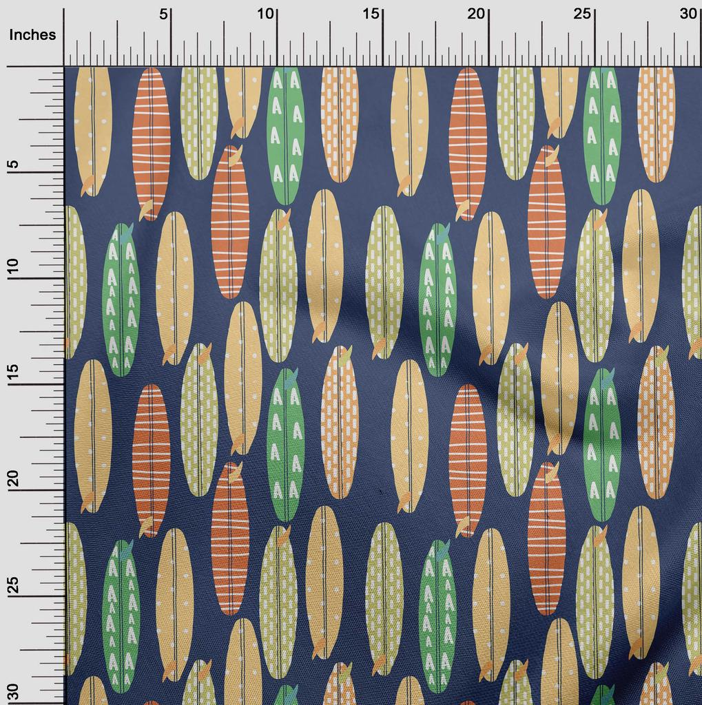 oneOone Cotton Flex Blue Fabric Kids Floral Sewing Craft Projects Fabric Prints By Yard 40 Inch