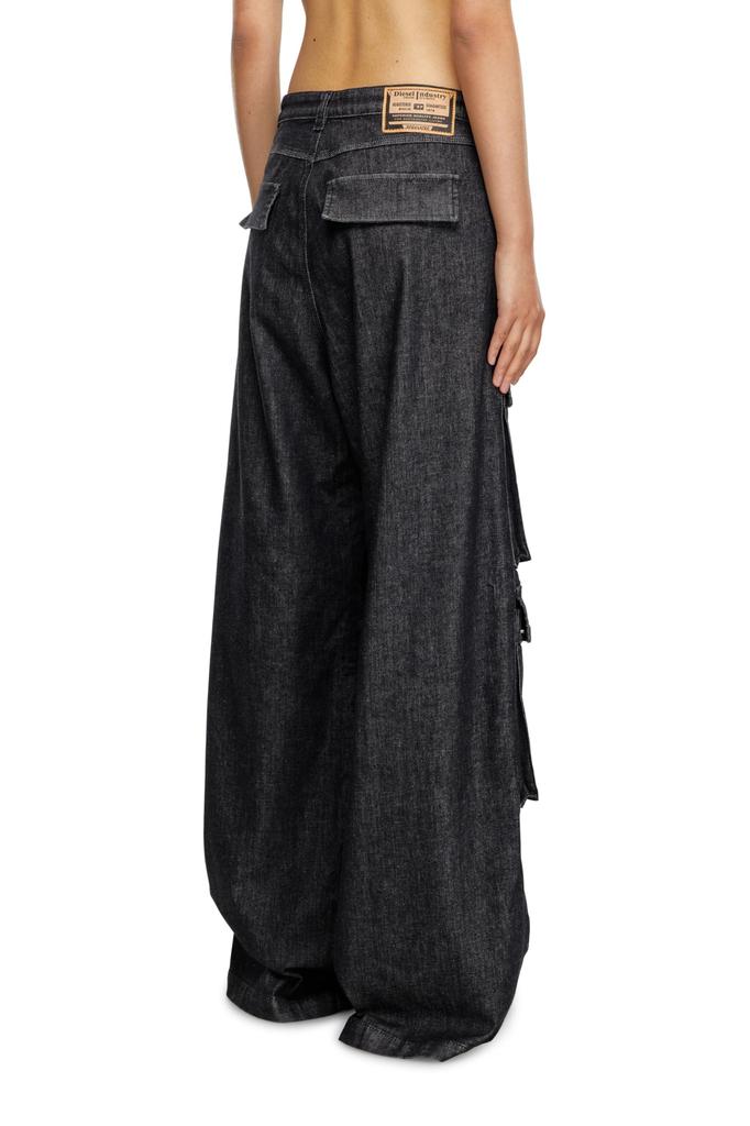 Cargo 3D Regular Loose 25 [Diesel] Women's Pants, Pocket, Fit, P-MIRTAR86NT, A15757R86NT, 02, Black,