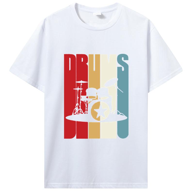 New Oneck Unisex T Shirt Retro Drums Drummer Gift Idea 70s 80s Vintage Tshirt Street Tshirt Funky Prince Tee Shirt Cotton