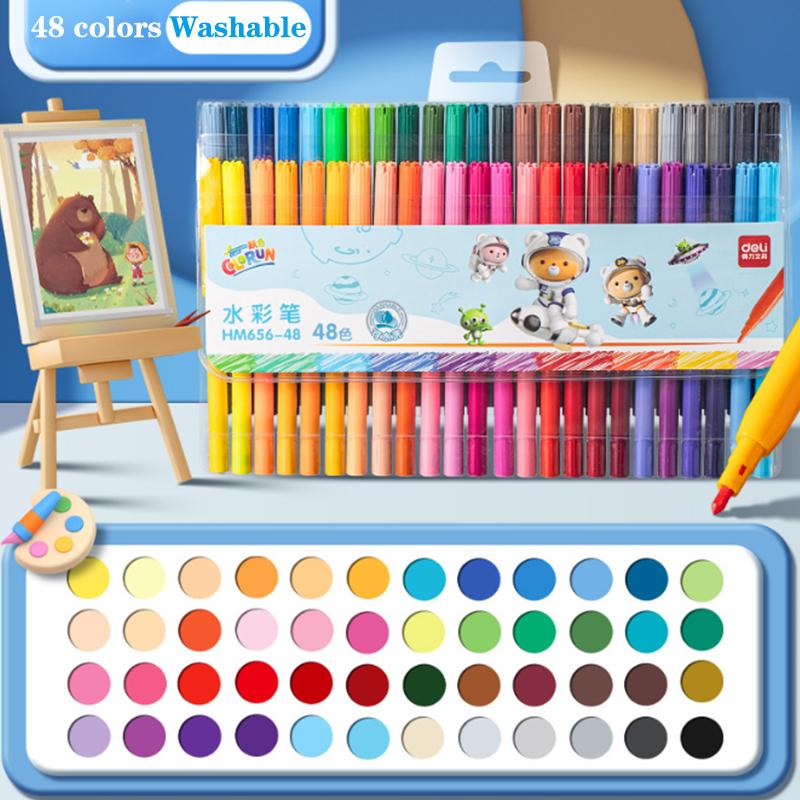 Washable Markers Set For Kids, 12/24/36/48 Art Colors Drawing Pen For Toddlers Gift,Safe And Non-Toxic Bright And Vivid Colors
