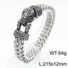 Stainless Steel Animal Charm Thick Bracelet Men's Mesh Chain Heavy Bangle Wolf Snake Eagle Jewelry Chunky Accessories