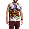 Halloween All Over Print T Shirt, Cute Pumpkin Graphic Tee for Women Men