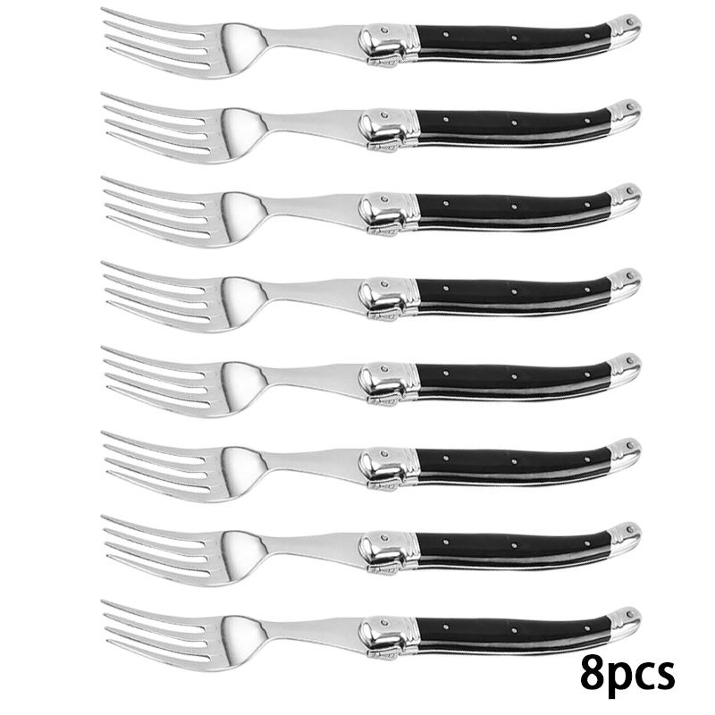 4-10 ks 9'' steakový nůž Laguiole, černé příbory, večeře, nože, vidličky, nerezové nádobí, restaurace, bar, kuchyňské nádobí