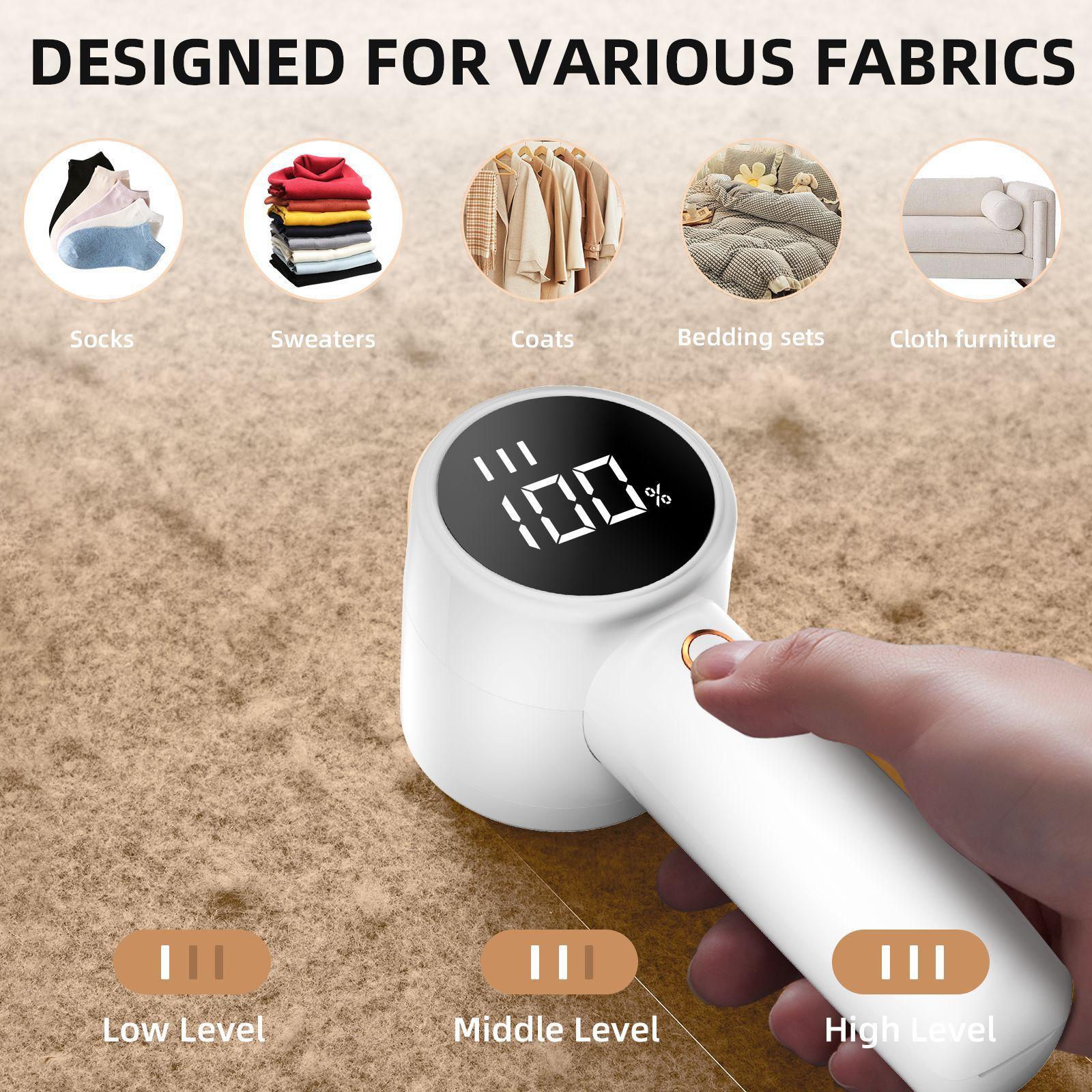 

Q20 3-speed Rechargeable Fabric Shaver Electric Lint Remover with LED Display Black