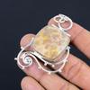 Anniversary Gift For Her Natural Fossil Coral Gemstone Pendant 925 Silver