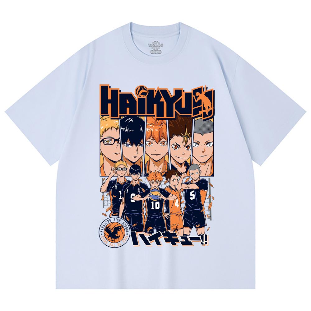T-shirt Unisex Cotone Pesante 230 Gsm 100% Cotone Haikyu V7 Karasuno High Stampa