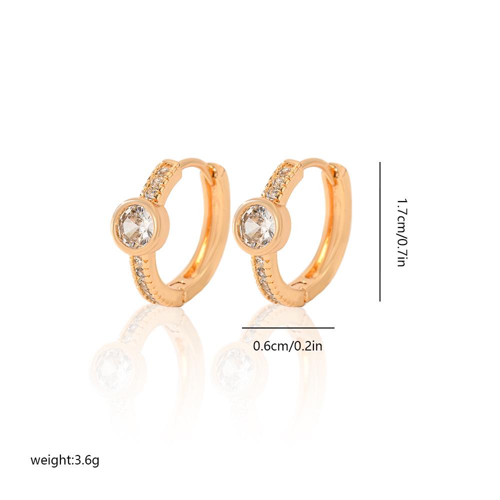 Gold Multi-Style Zircon Hoop Earrings for Women