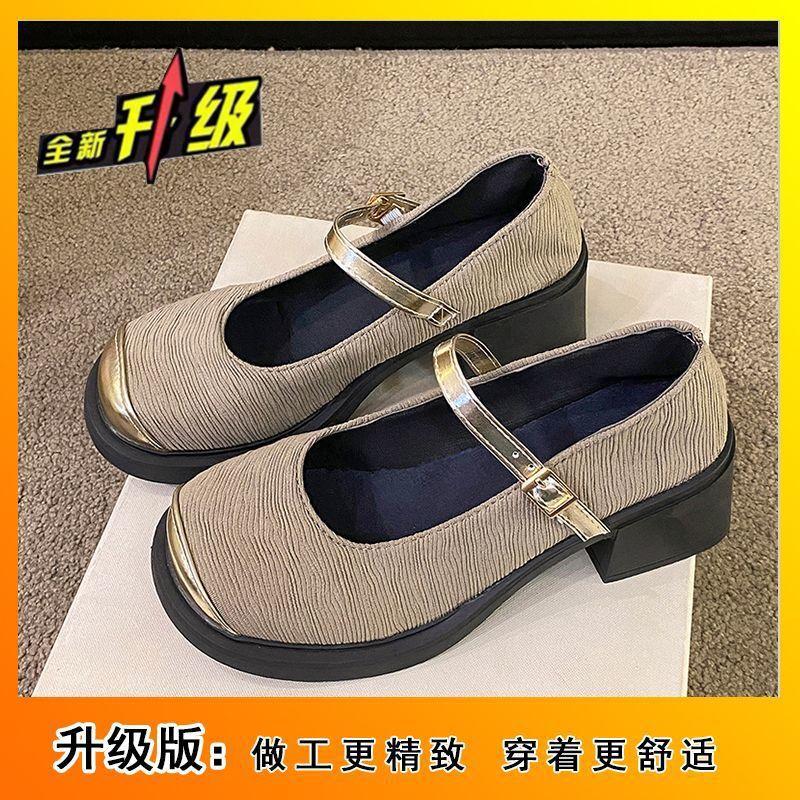 Shallow Mouth French High-heeled Mary Jane Shoes Thick Heel Square Head Temperament Autumn New Fashion Single Shoes Women's Shoes