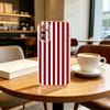 Burgundy White Stripe pattern  Phone Case For SamsungA10,12,20,21S,30,31,40,50,51,52,70,71 Transparent Cover