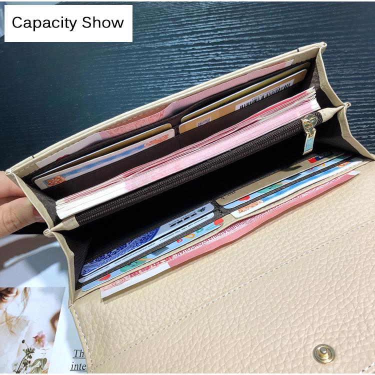 2024 neue Echtes Leder Frauen Geldbörsen Luxus Rindsleder Lange Brieftasche Original Marke Umschlag Kupplung Tasche Hohe Kapazität Telefon Geldbörse