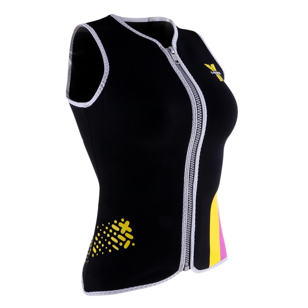 Women's 3mm Front Zip Sleeveless Wetsuit Jacket Neoprene Vest Top L