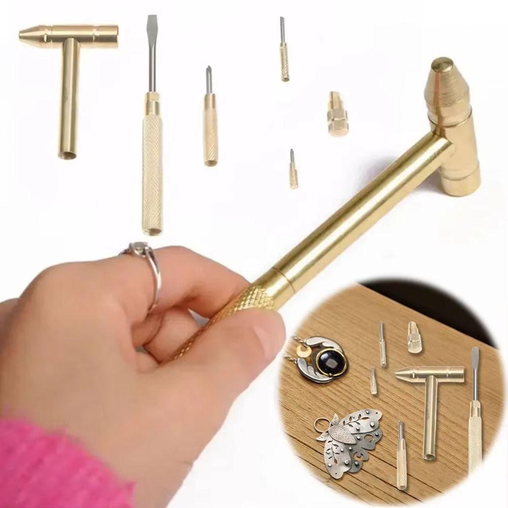 Gold Color Mini Craft Hammer Detachable Multi-function Hammer Mini Tool Hand Tool DIY Projects