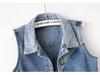 Women's Striped Patchwork Denim Vest 2023 - Slim-Fit Sleeveless Gilet for Spring/Autumn Layering