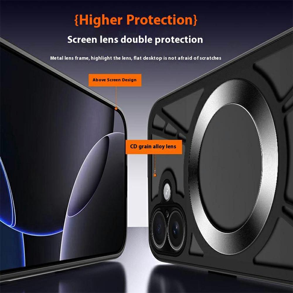 For iPhone 16 Magnetic Case Hollow Heat Dissipation PC+Silicone Phone Cover