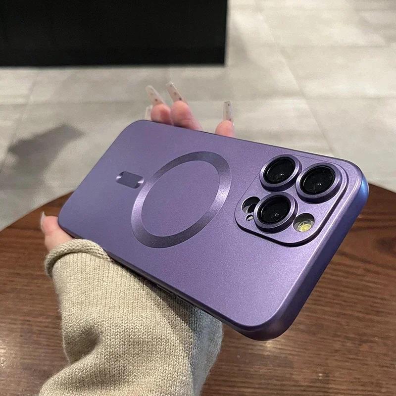 

Для чехла Magsafe Wireless Charge для iPhone 16 15 14 Plus 13 12 11 15 Pro Max мягкий матовый TPU магнитный противоударный бампер For iPhone 13Pro Max