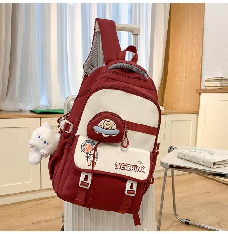 Schoolbag New Korean Ins High Value Fresh and Sweet Original Wind Backpack Junior High School Students Lightweight Large Capacity Backpack