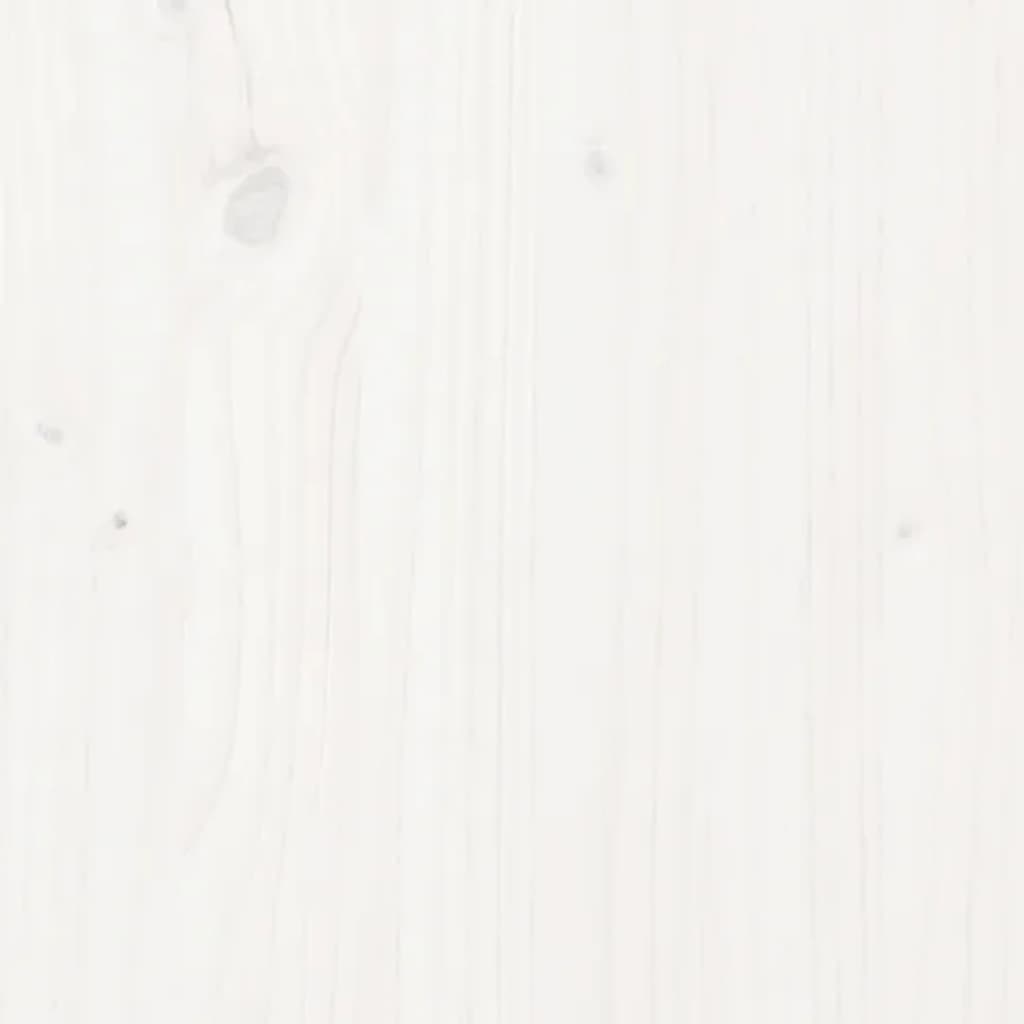 Solid Wood Bed White 150 x 200 cm