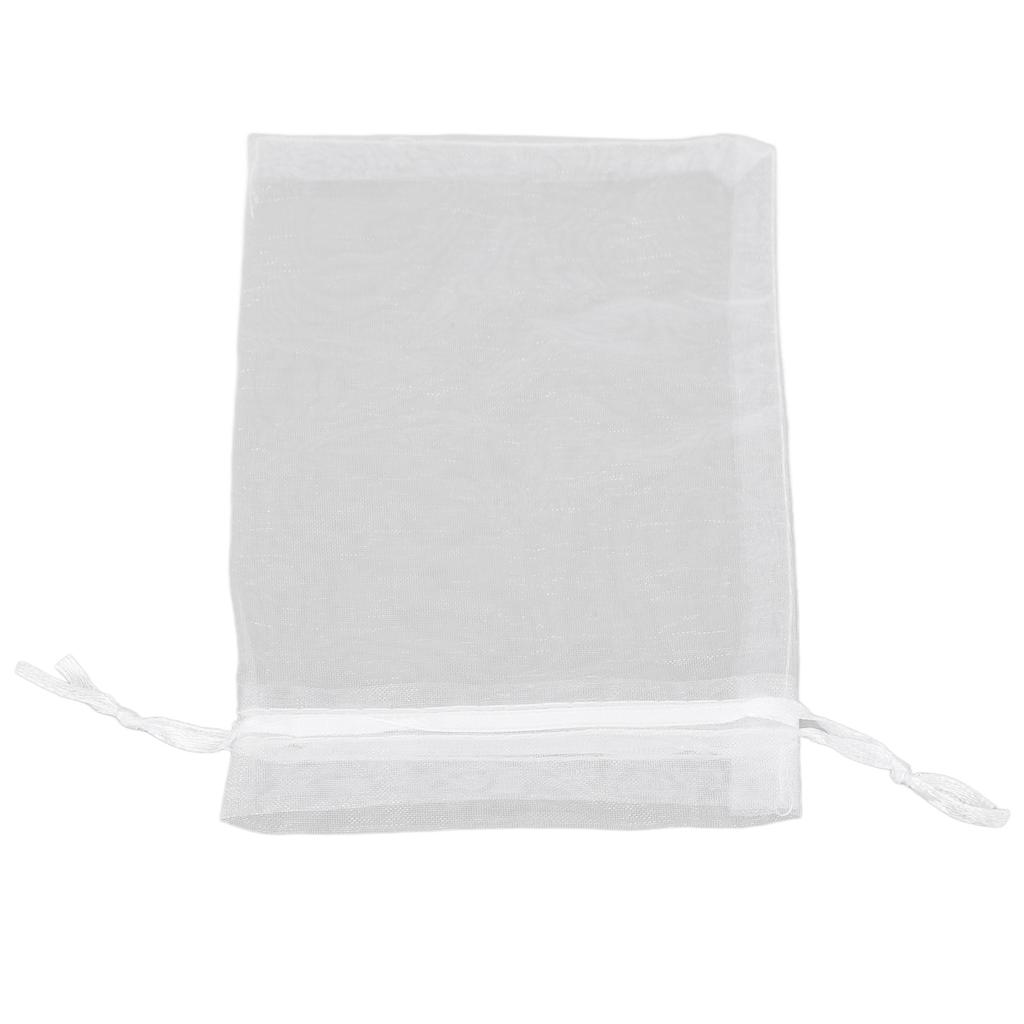 100 szt. Małe siateczkowe woreczki ze sznurkiem Przezroczyste organzowe woreczki na cukierki ślub biżuterię białe