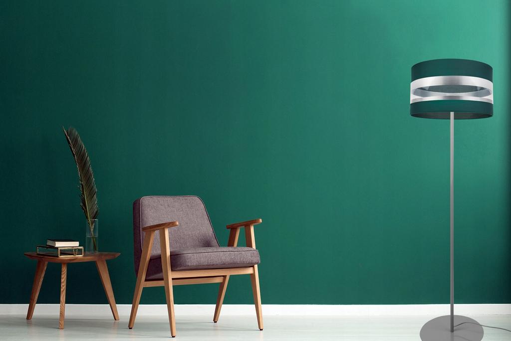 Floor Lamp Chrome Colors Bottle Green Lampshade